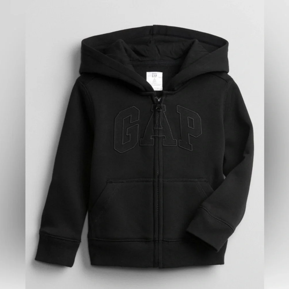 NWT Baby gap black full zip hoodie